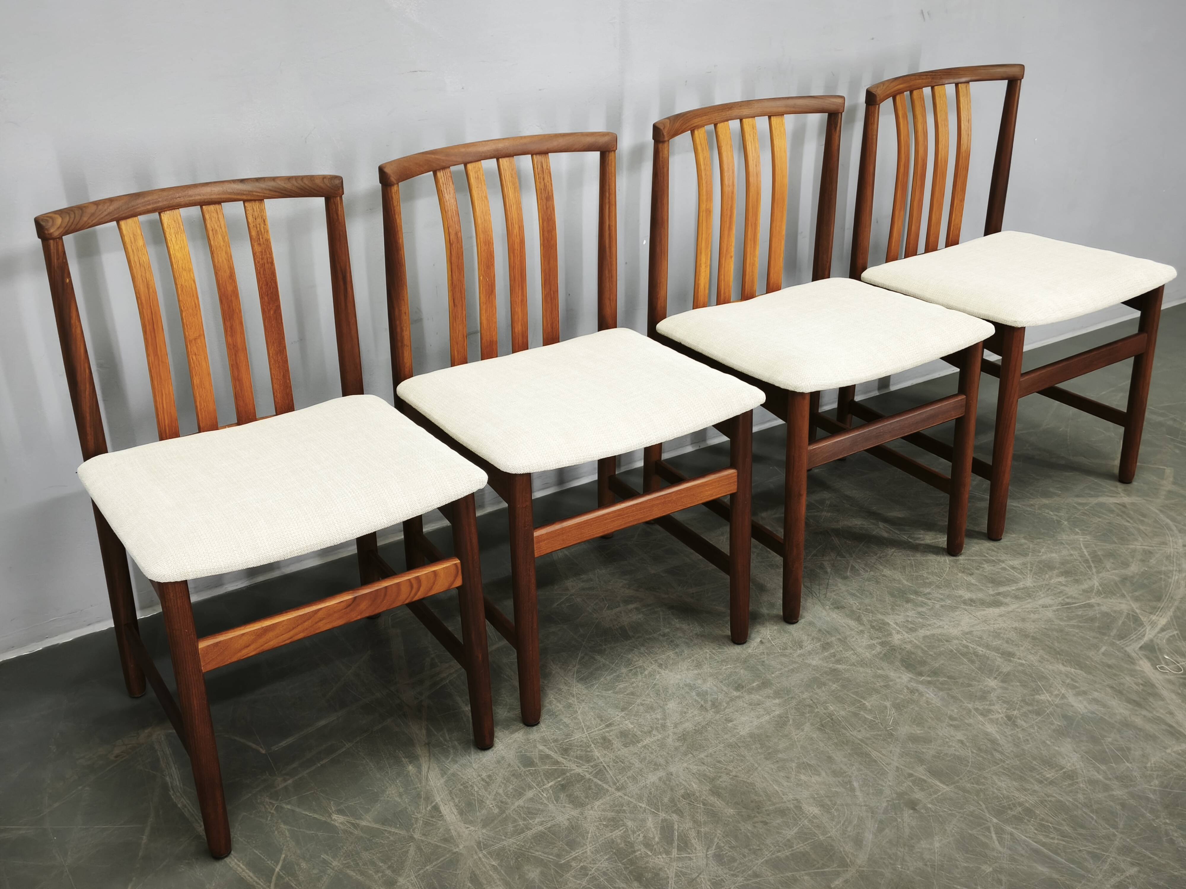 Set of Four Danish Teak Dining Chairs, Scandinavia, 1960s