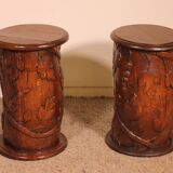 pair of 17th century oak bedside tables or sofa ends