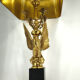 Empire style brass eagle table lamp by Lusterie Deknudt, 1970s