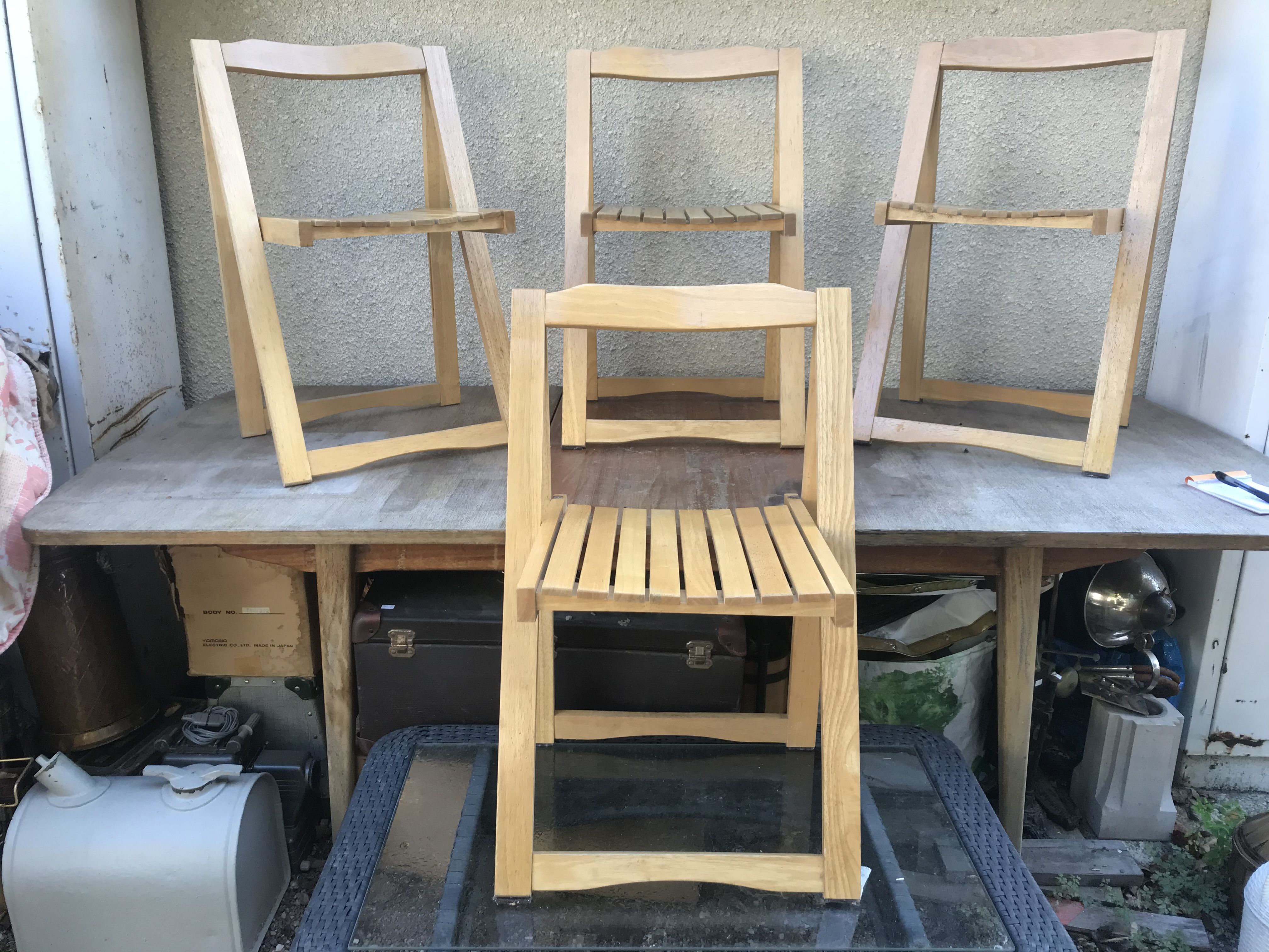 4 folding chairs 1960