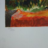 Yvonne Cheffer Delouis: Madeleine in Hendaye, original signed lithograph