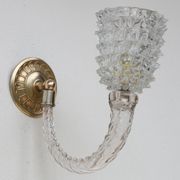 Set of 2 Art Deco Wall Light in Murano Rostrato Glass by Barovier e Toso, 1