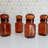 Set of 4 vintage jars 70s