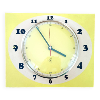 Vintage Japy yellow clock made in France