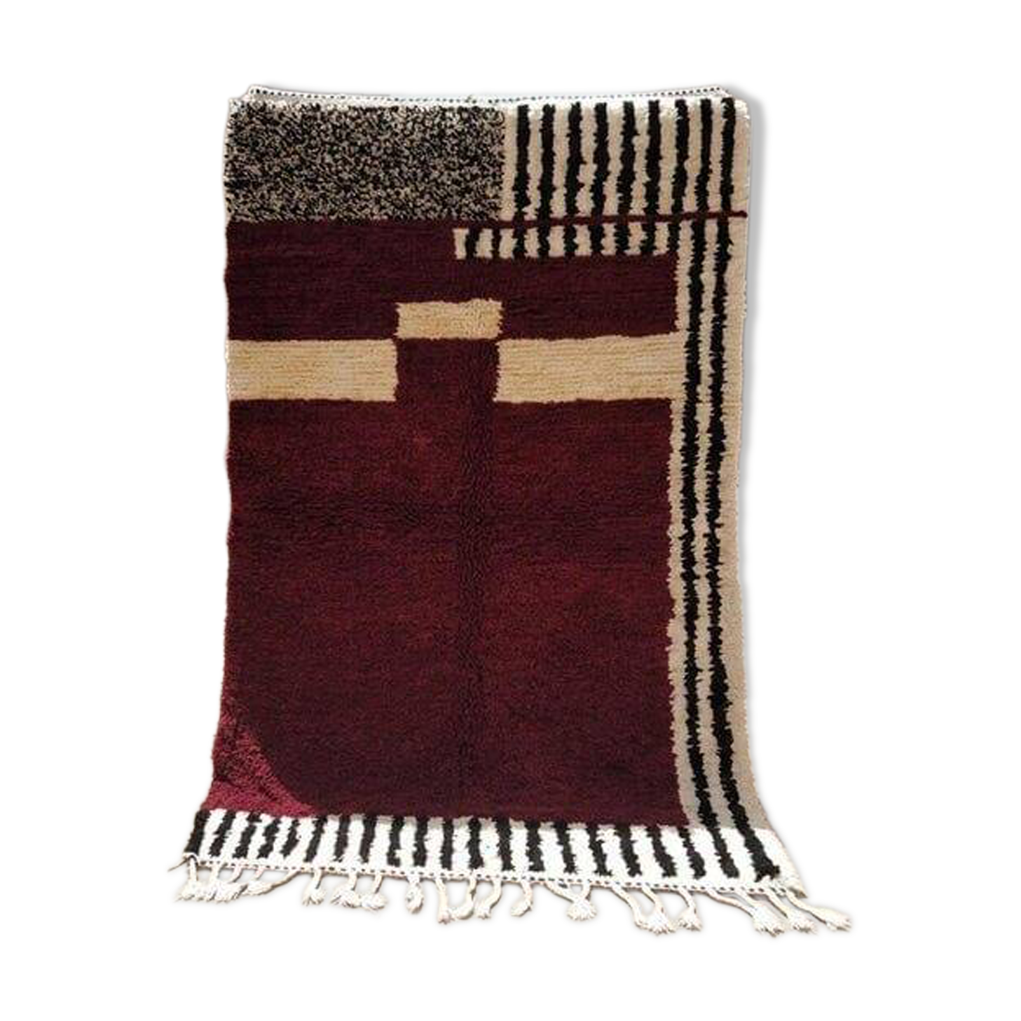 Traditional Moroccan handmade rug with colourful patterns, 2/3 m.