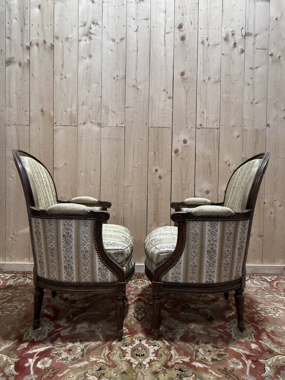 Pair of armchairs - Louis XVI style bergères