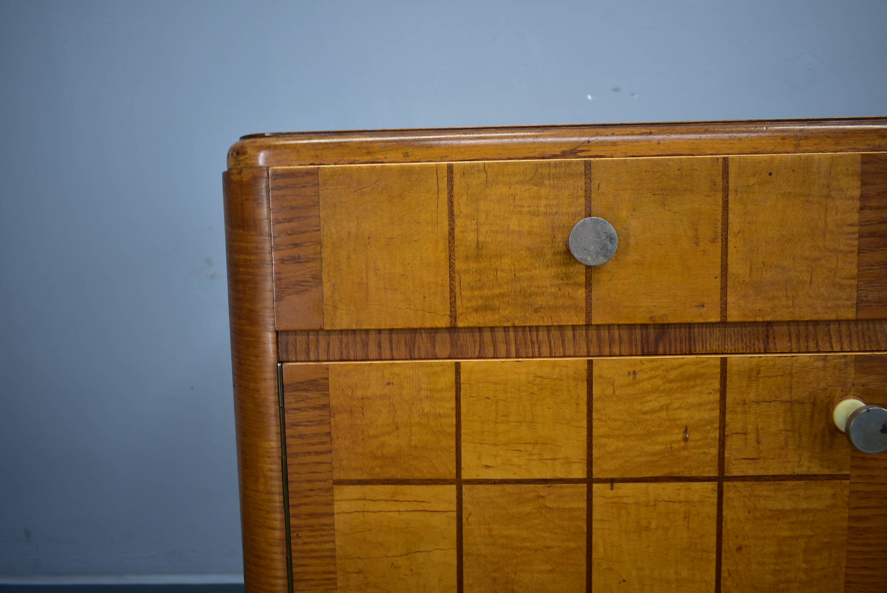 1940s pair of Art Deco bedside tables, Czechoslovakia