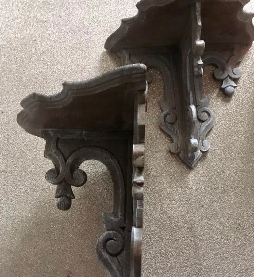 Pair of church shelves