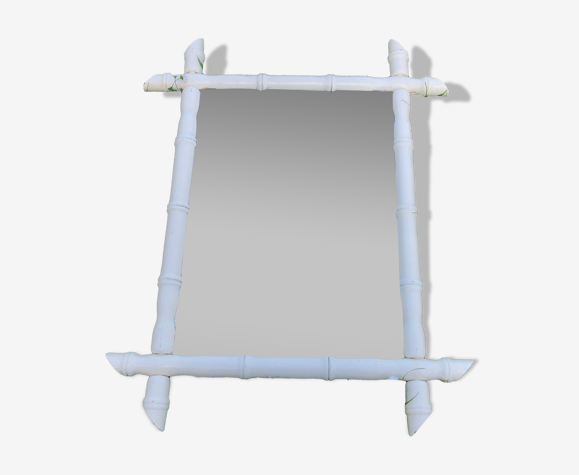 Miroir bambou blanc