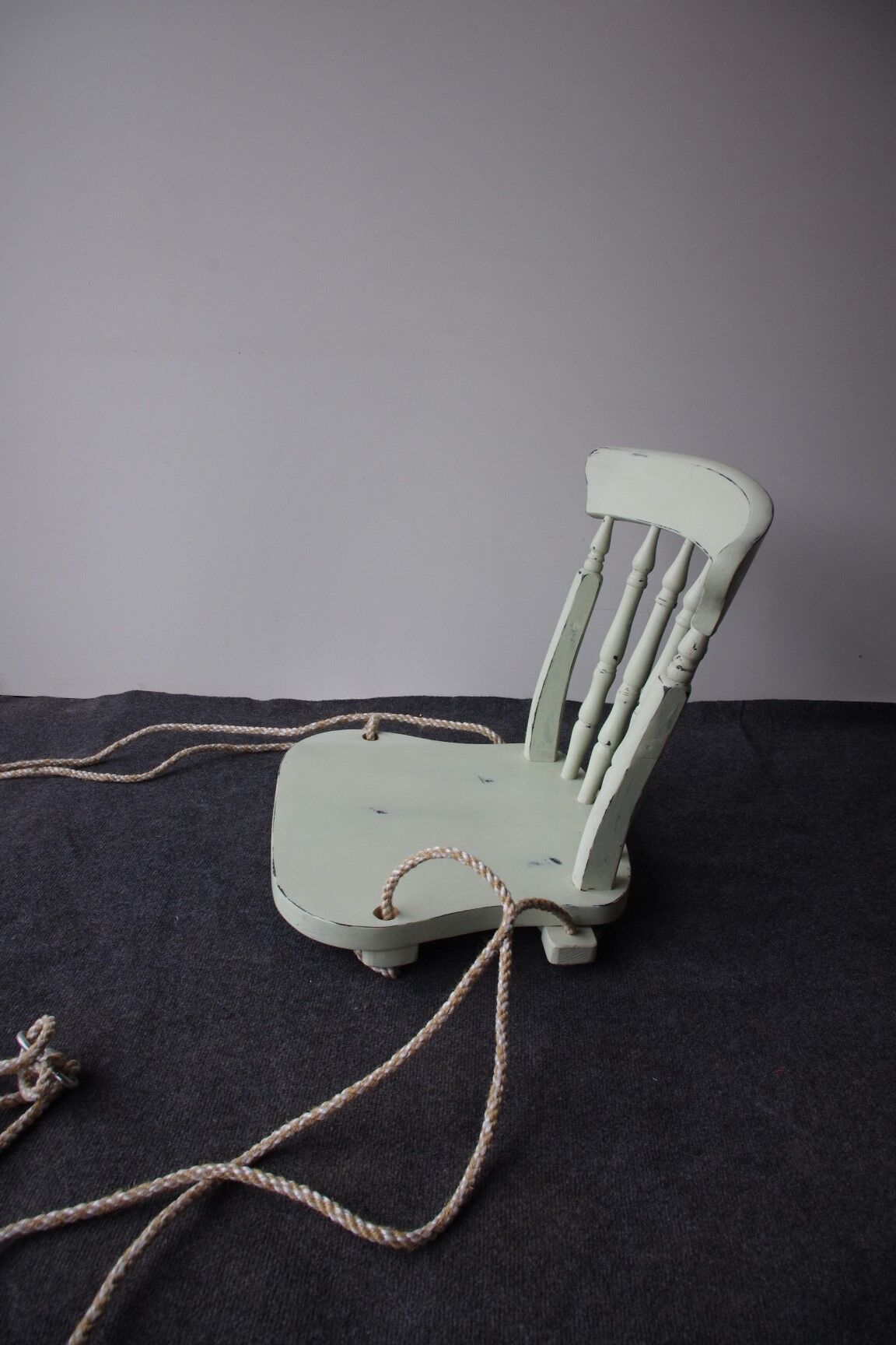 Wooden chair swing for hanging