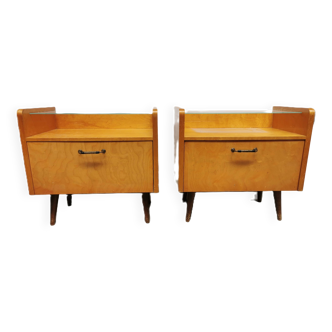 Pair of vintage bedside tables / sofa end tables from the 50s and 60s