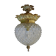 Glass and brass globe chandelier