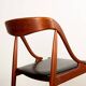 Set of 6 Danish chairs in teak and skai, model 16, Johannes Andersen.