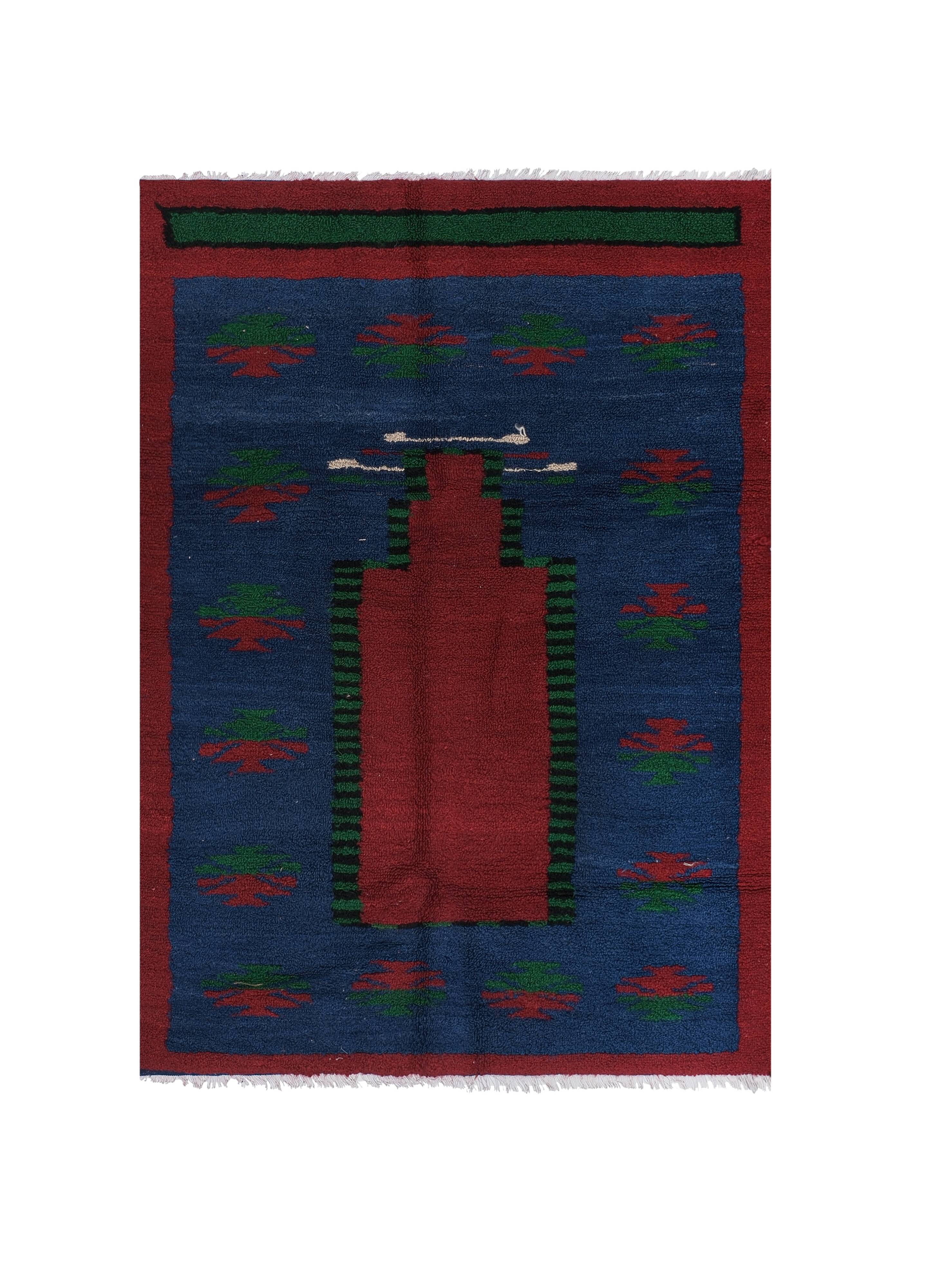 Vintage Turkish Oushak Rug Handwoven 114x163 cm