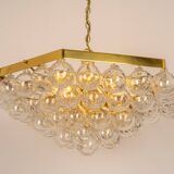 Extra-large glass Tulip chandelier by Kaiser, Germany, 1960s.