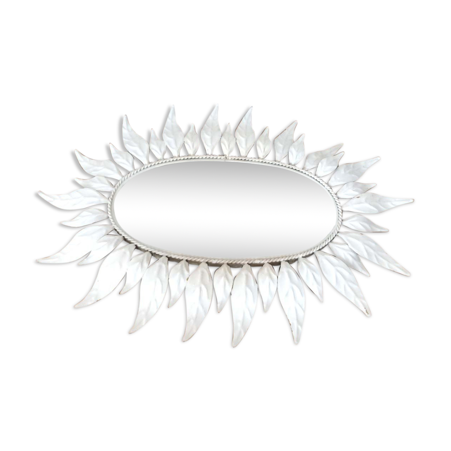 Mirror sun metal leaves 66x48cm