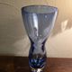 Large krosno vase from poland in blown blue glass, vintage variation.