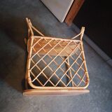 Table d'appoint, chevet en osier et rotin, 1960-1970