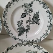 4 assiettes terre de fer A. Lebacqz & M. Bouchart modèle Richelieu