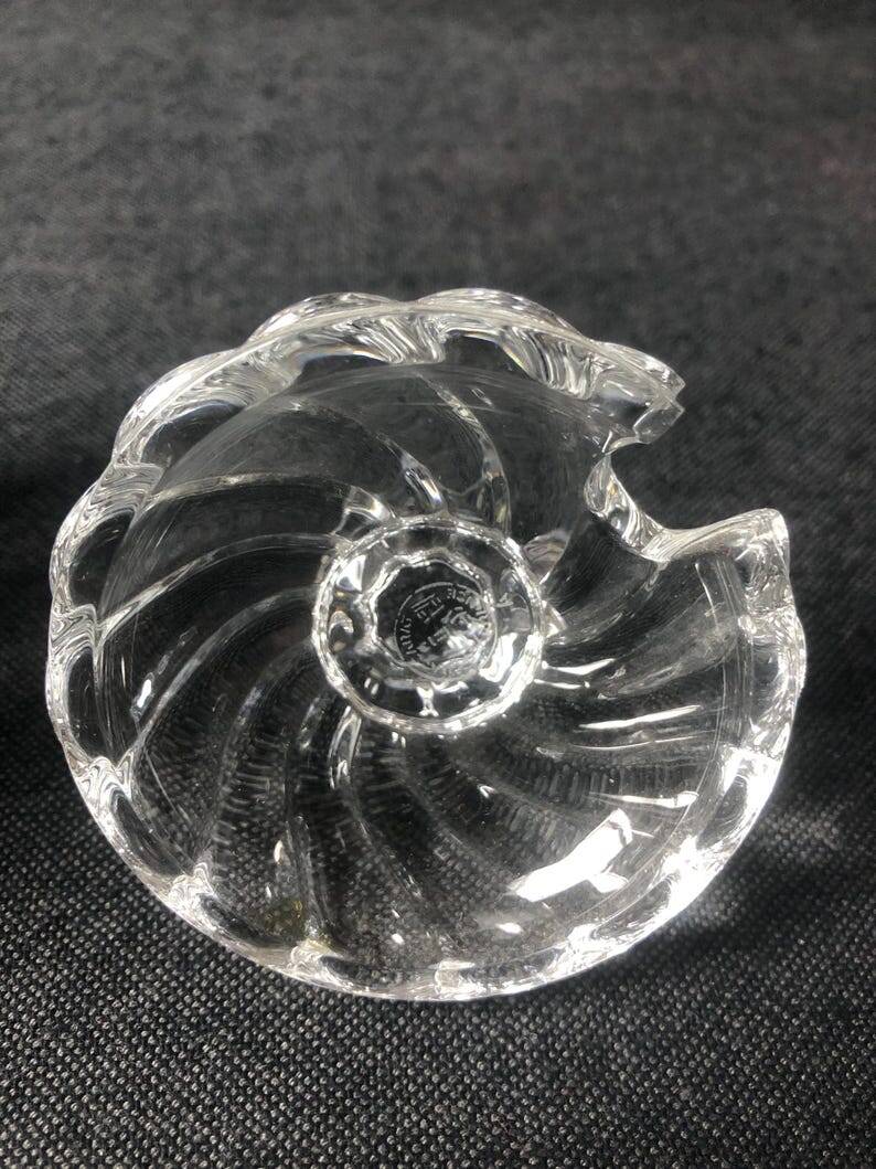 1980s Baccarat Crystal Jam Jar/Mustard Jar/Honey Jar With Lid, Model Bamboo