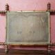 Old bamboo style wooden mirror 44x53 vintage