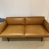 Outline 2-seater sofa in cognac leather by Muuto