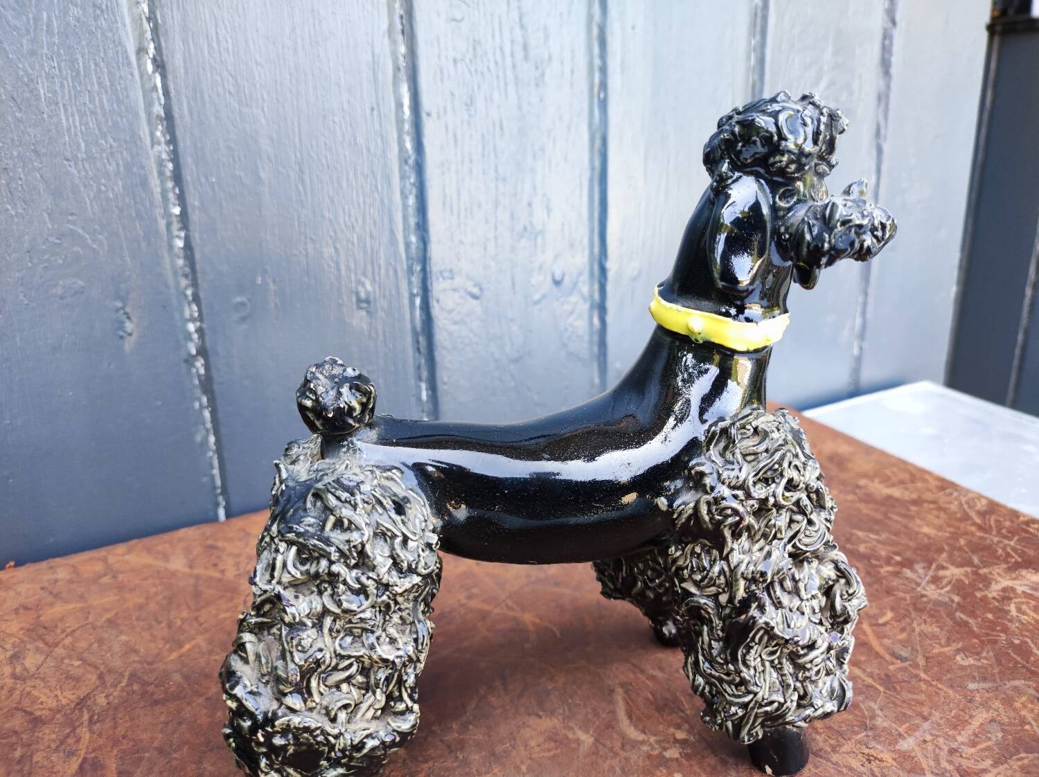 Groomed Poodle in Iridescent Ceramic, 1950