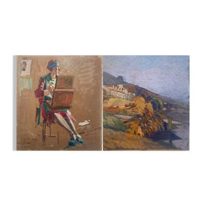 Tableau biface l'artiste au travail