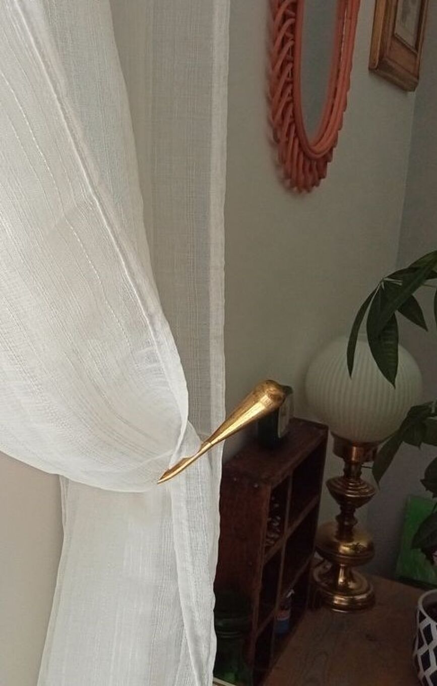 Vintage patère in solid golden brass