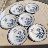 6 flat plates from the Chardon de Gien series