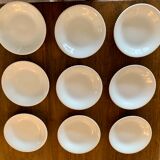 Set of 9 hollow plates white earthenware of Lunéville