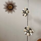 2-light flower floor lamp in French design metal from the 70s vintage