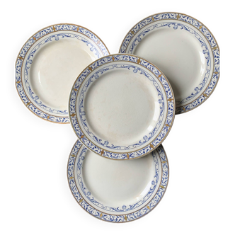 4 assiettes plates Creil et Montereau