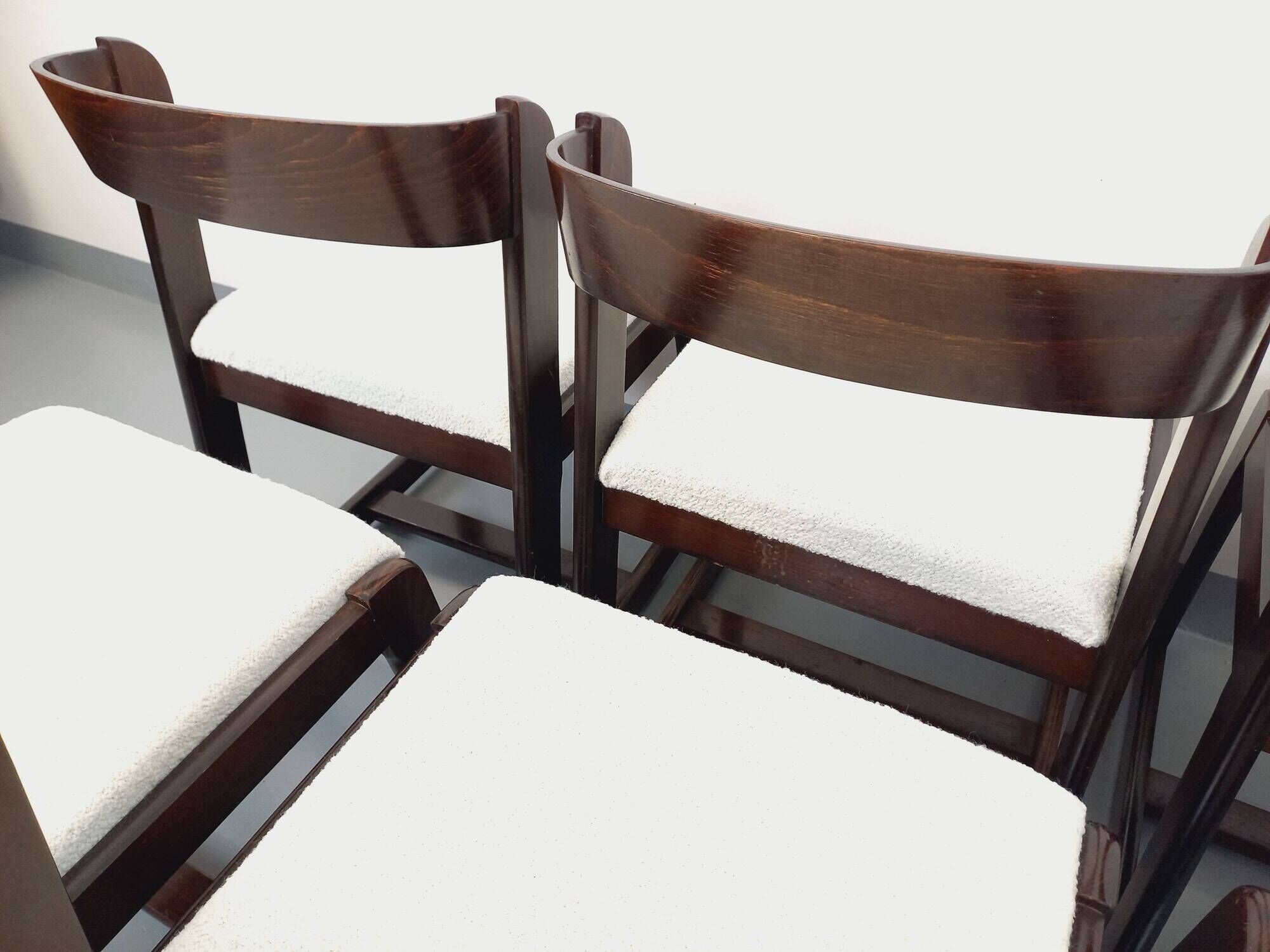 Set of 6 vintage Italian sleigh chairs by Mario Sabot