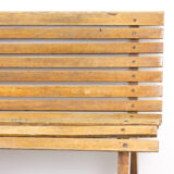 Wooden train station bench