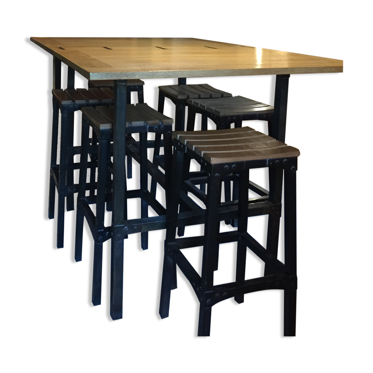 Table à Manger En Verre 150x90cm + 6 Tabourets Assortis - Design Moderne