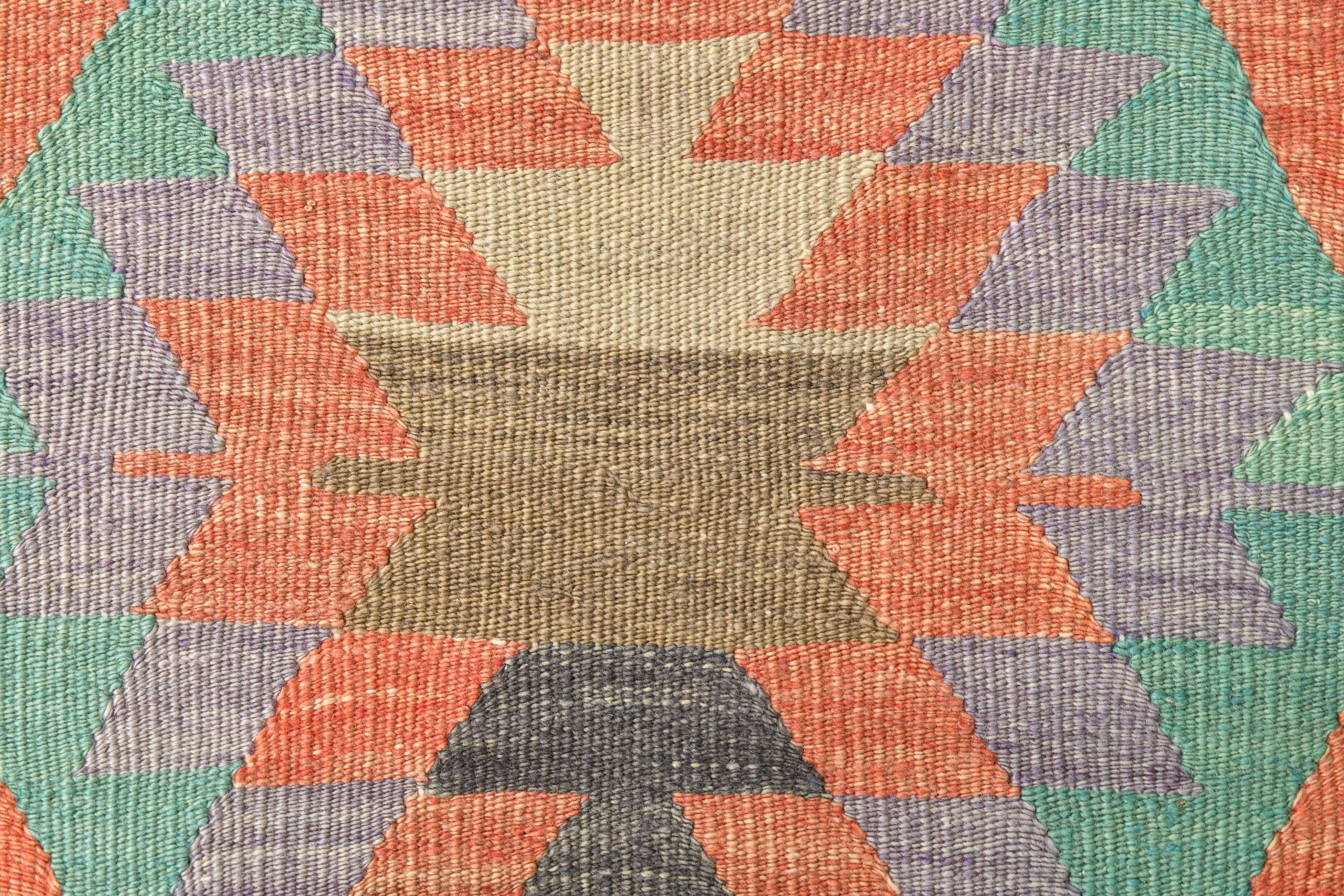 Tapis Kilim Anatolien Vintage – Tissé Main, Motifs Géométriques, 163x290 Cm