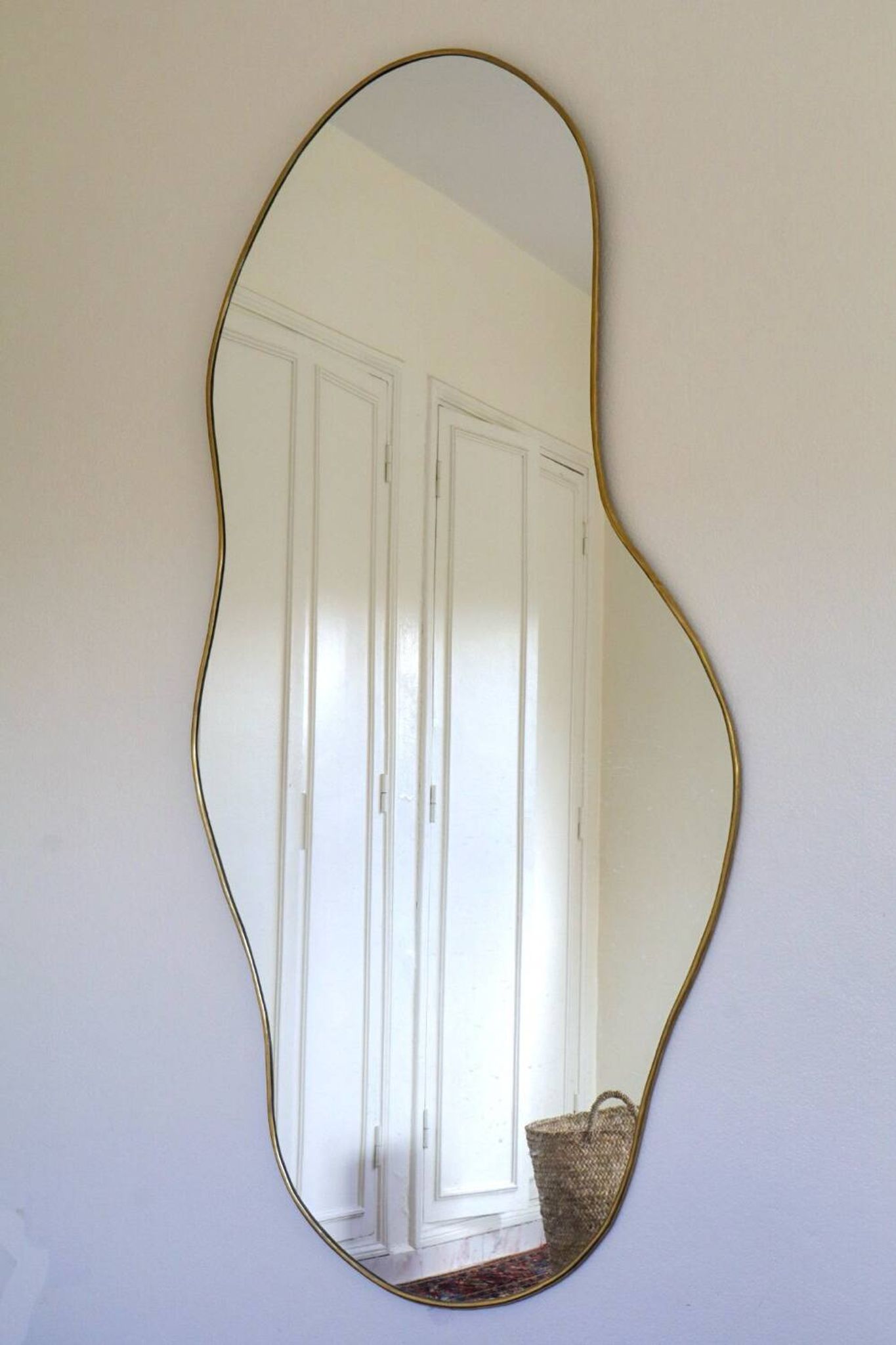 Large Handmade Brass Abstract Organic Mirror