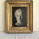 Study of a young girl in plaster, oil on canvas, 19th century, gilded frame.