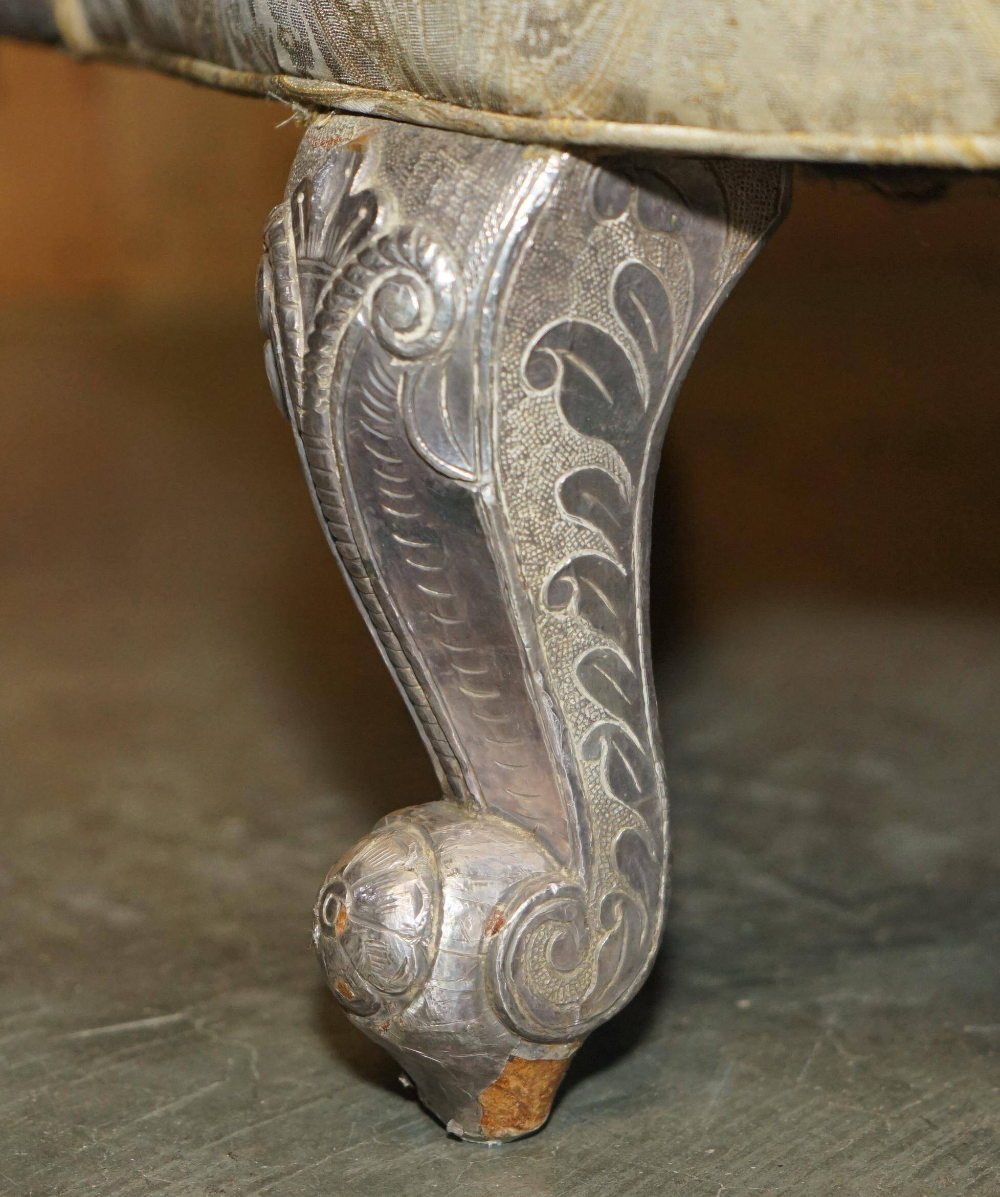 Silver-plated sculpted "Tete a Tete" canapé conversation, antique 19th century.