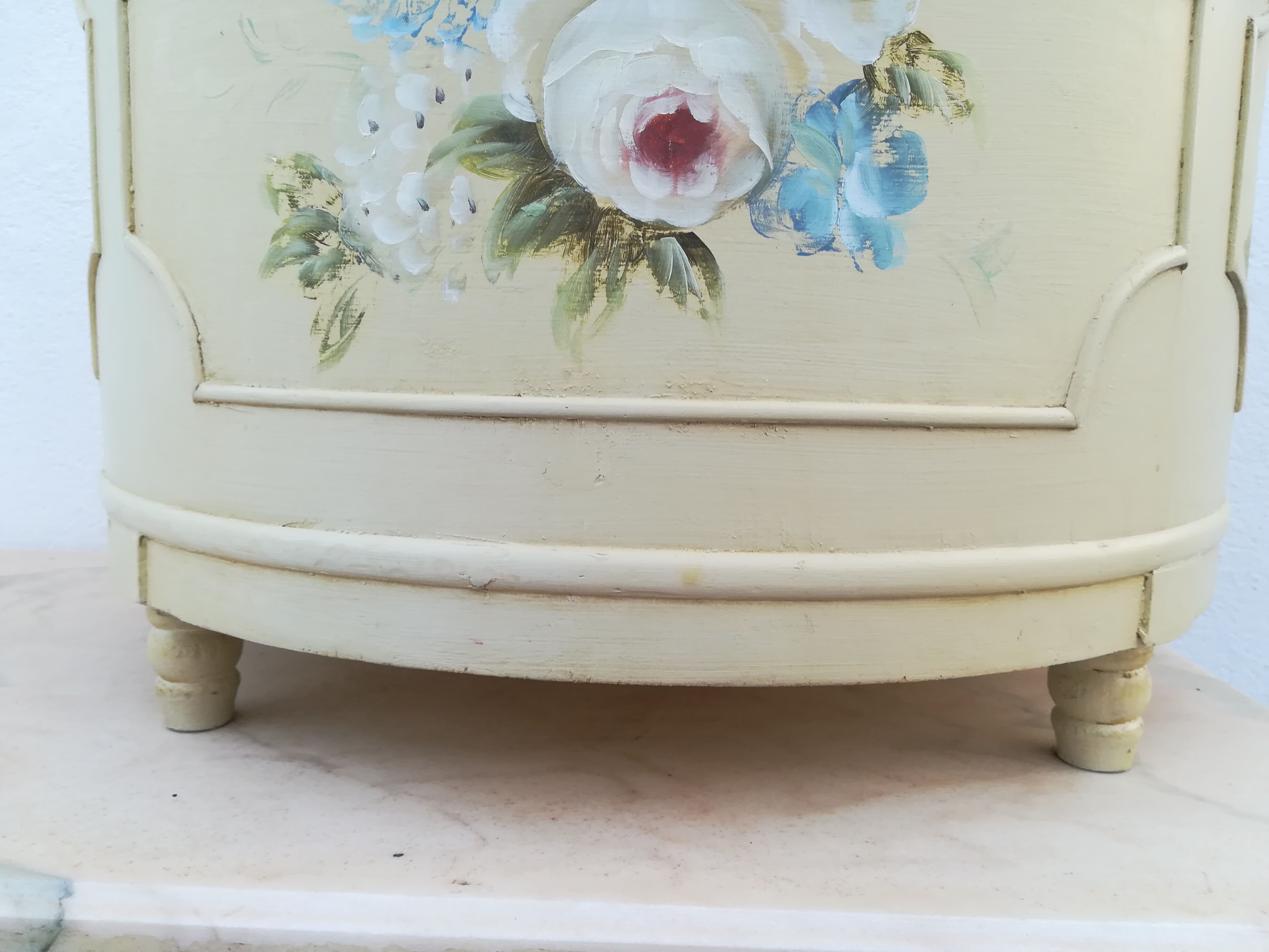 Half moon chest painted wooden