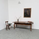 19th century walnut drapery table 2m1