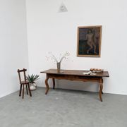 Table, drapière en noyer, XIXème s.