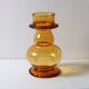 Vintage Small Pressed Glass Vase in Amber Orange / Italy / 1960s