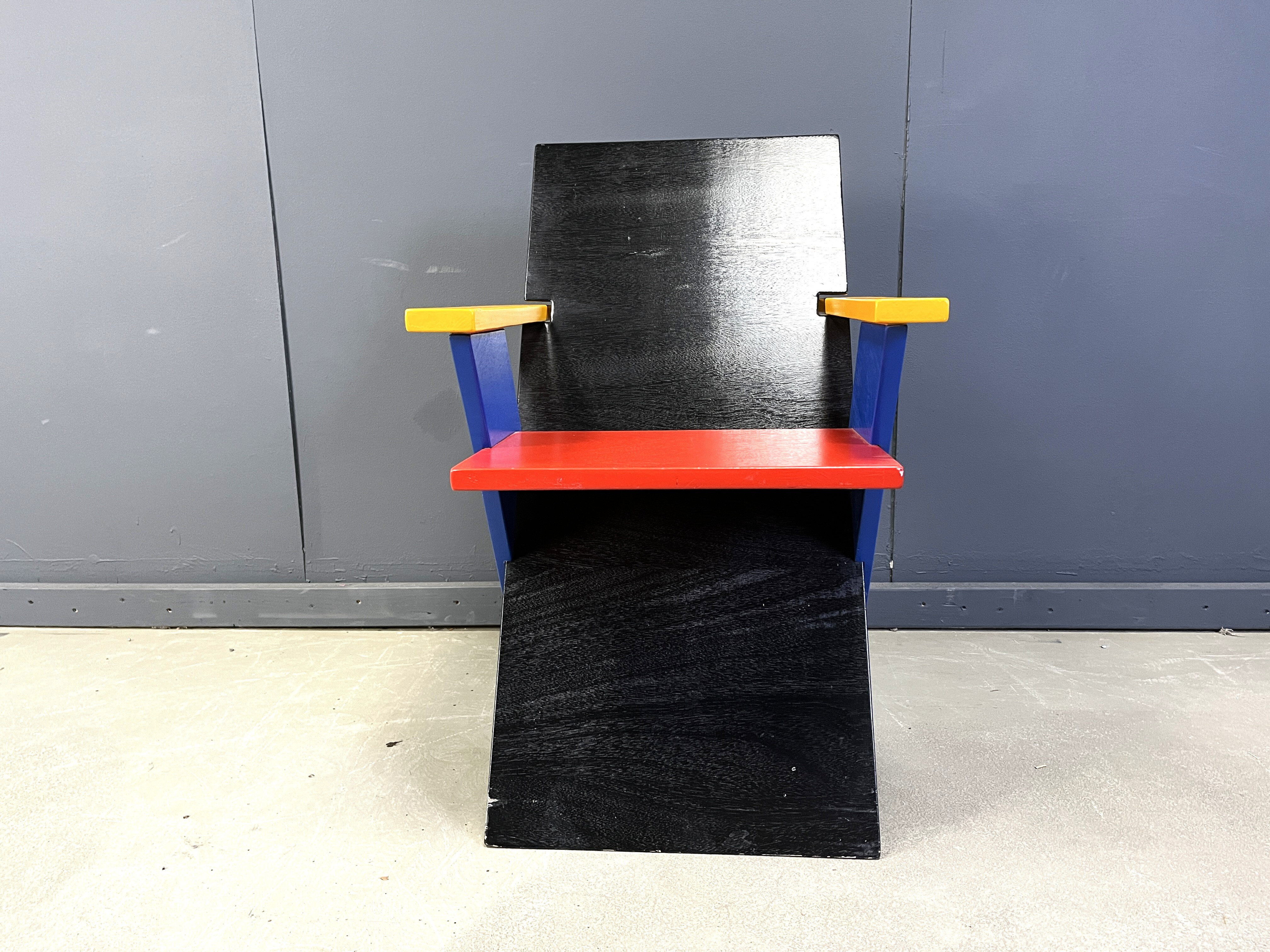 Colourful postmodern armchair, 1980s