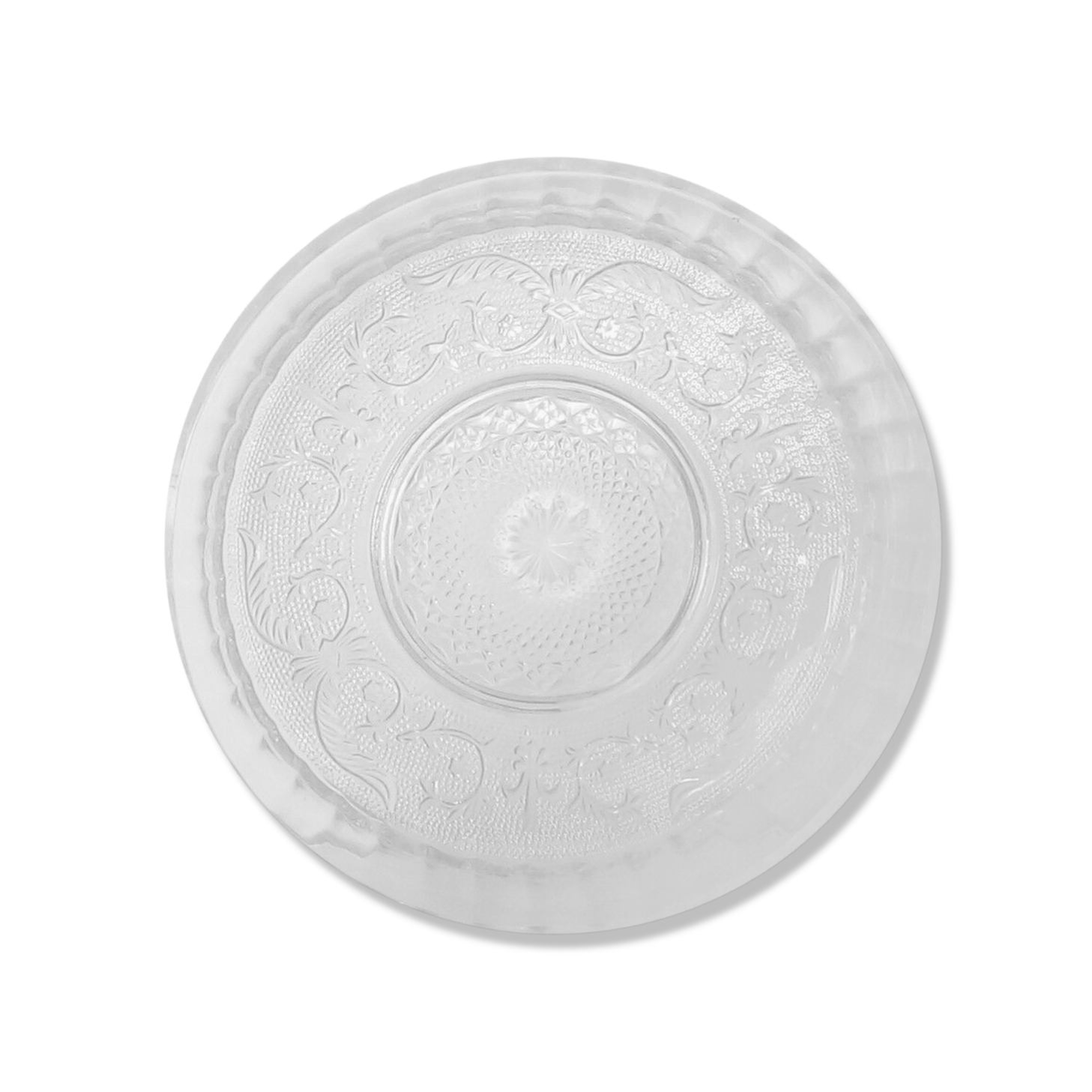 Crystal-cut lily flower dish