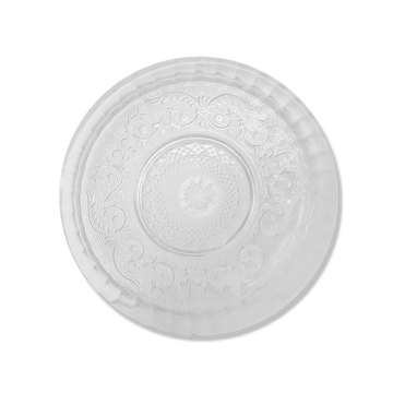 Cut crystal plate with fleur-de-lis design