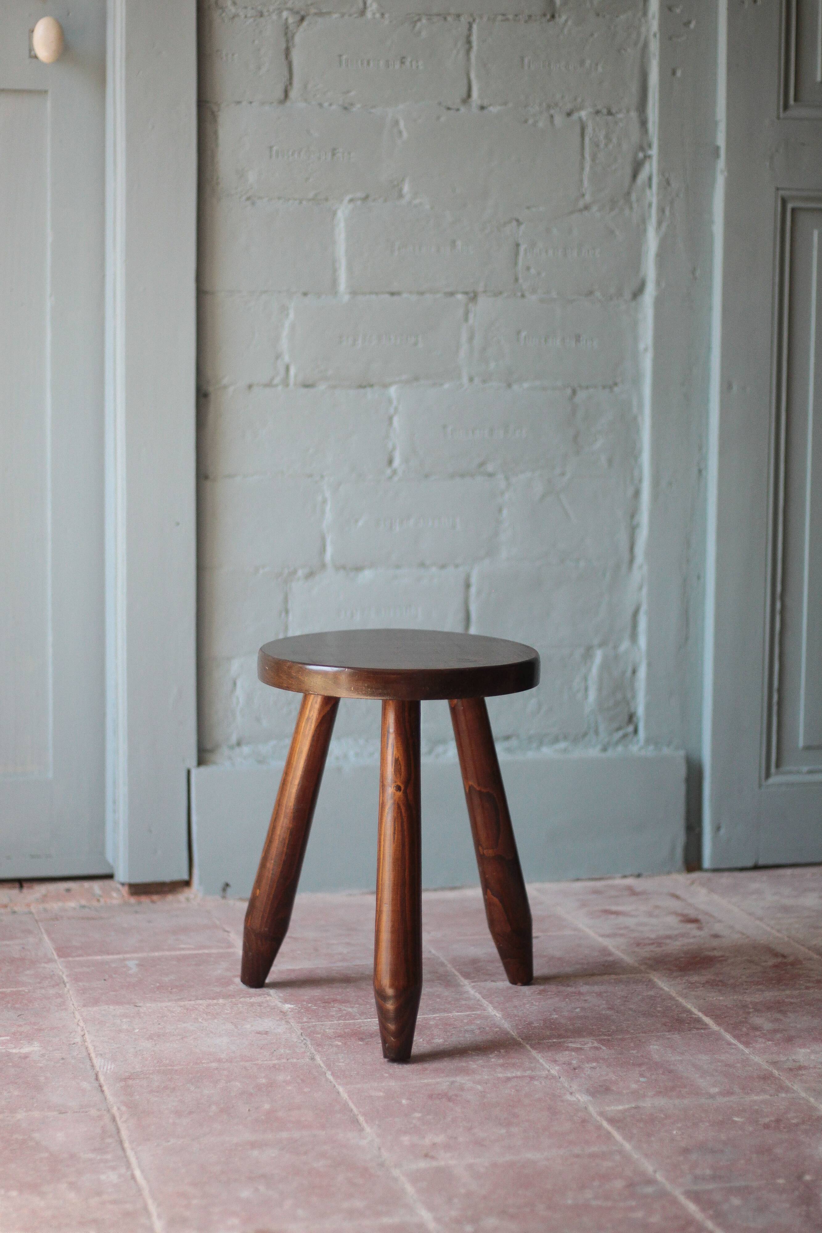 Vintage stool, tripod wooden stool, occasional stool, plant stand,