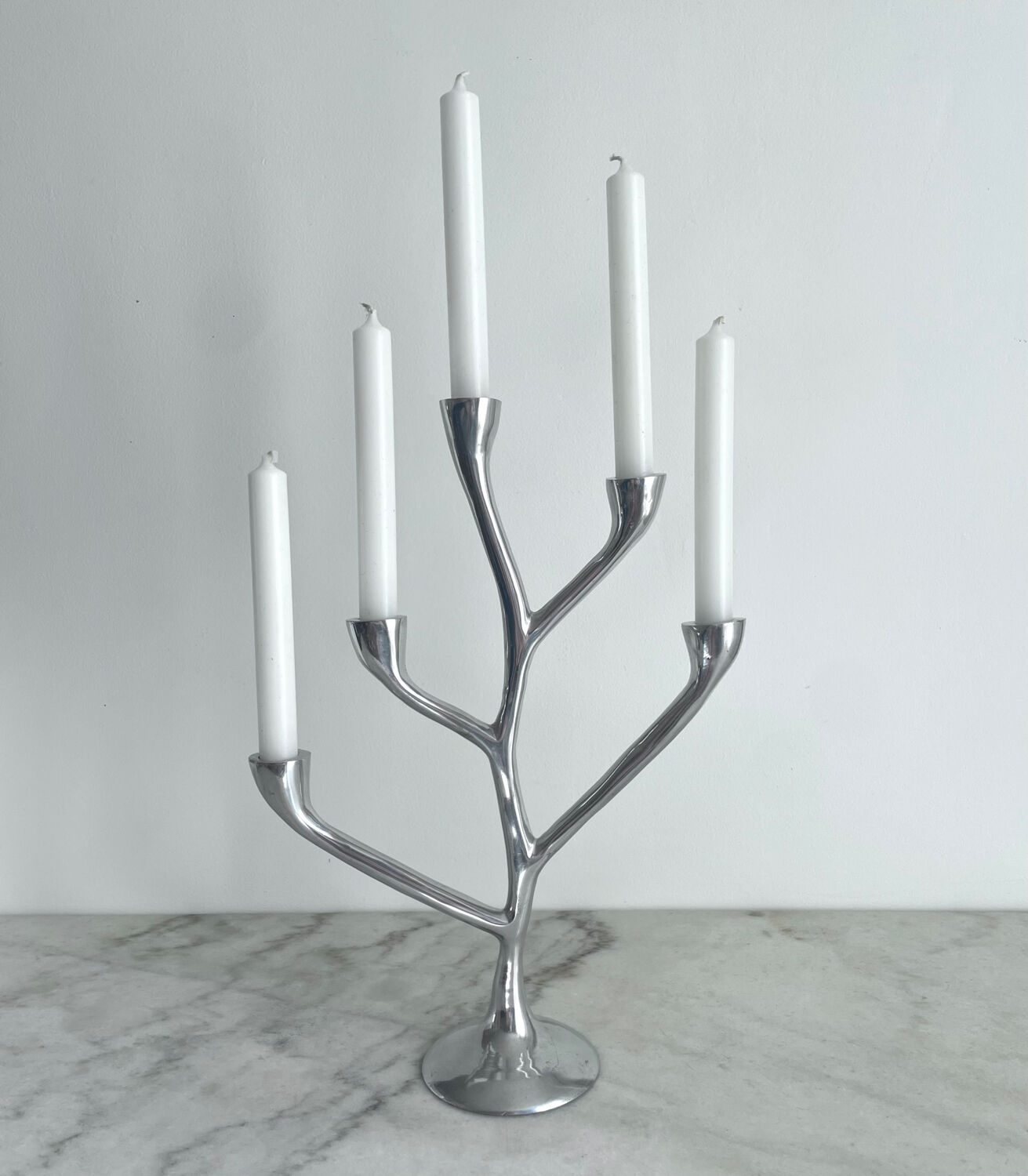 Aluminium cast iron candlestick 1980