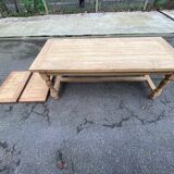 Renovated extendable farmhouse dining table in solid oak, 19th century, 200-300cm.